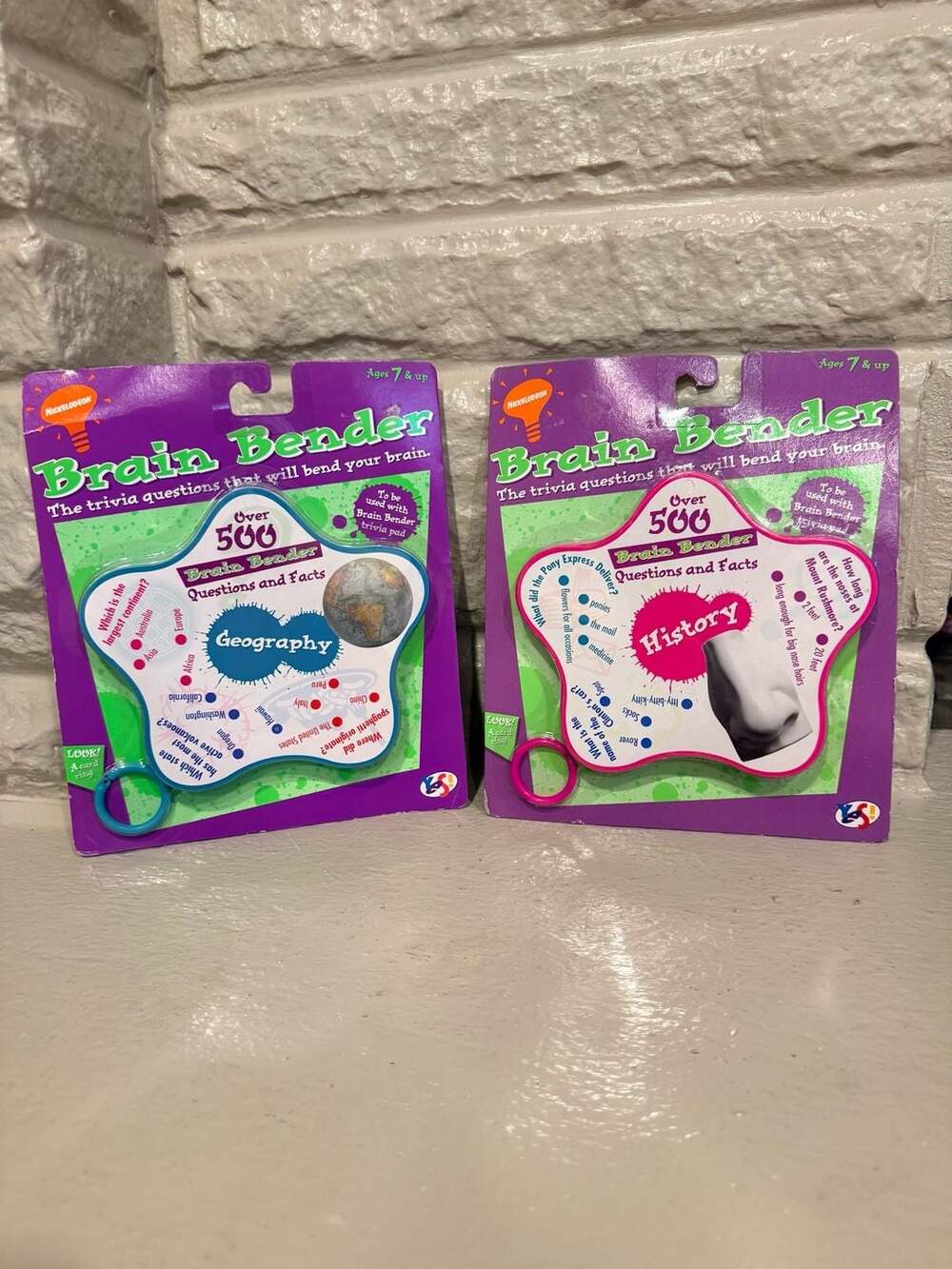 Vintage 1995 Nickelodeon Brain Bender Trivia Cards Lot History & Geography